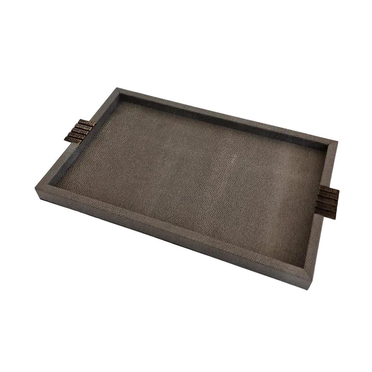 Honeycomb Tray Grey Shagreen Leather