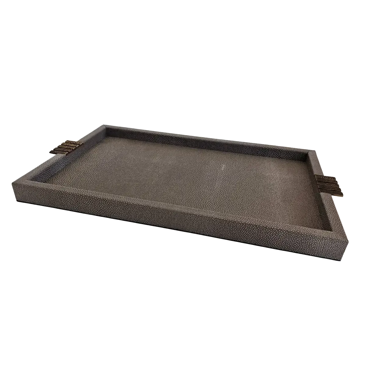 Honeycomb Tray Grey Shagreen Leather