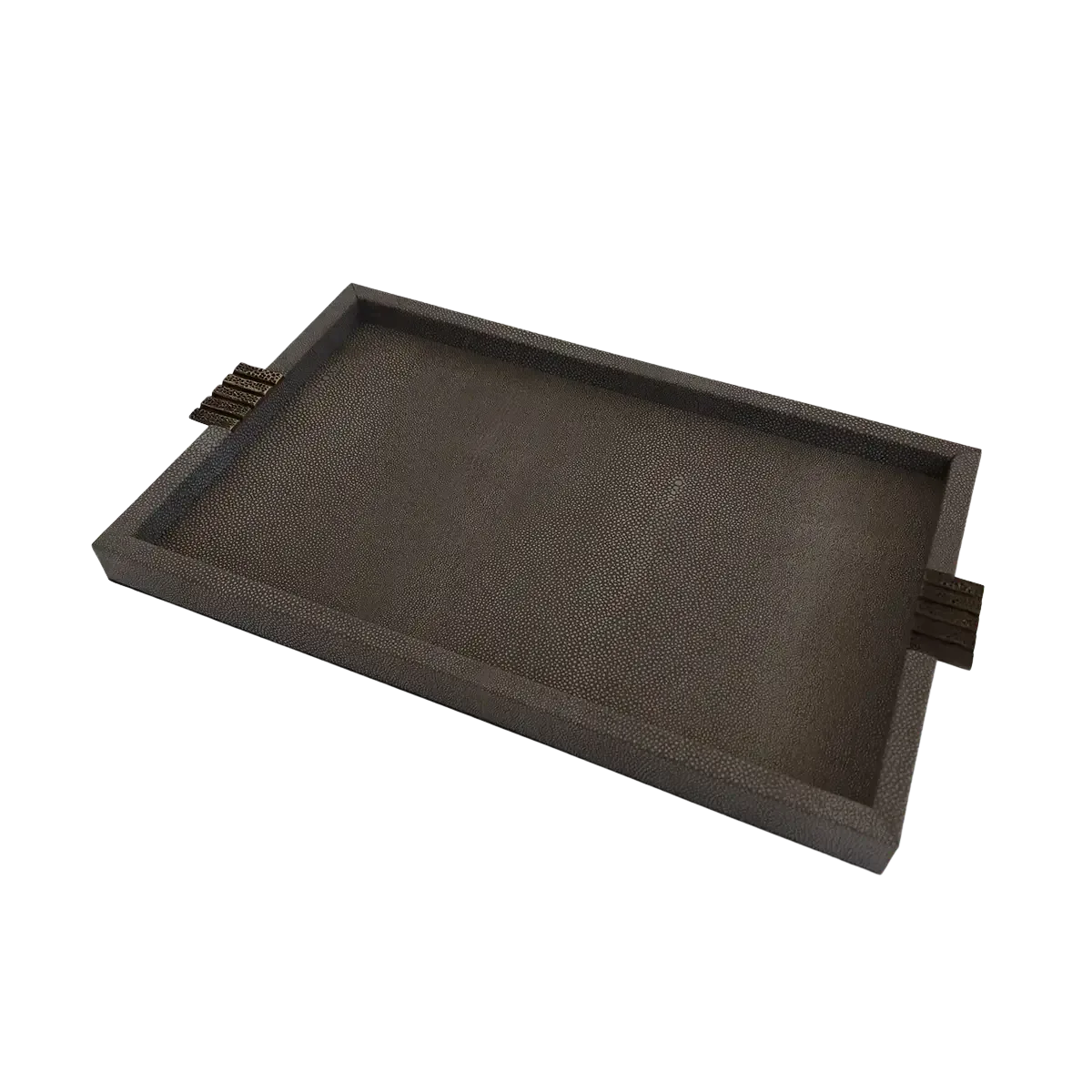 Honeycomb Tray Grey Shagreen Leather