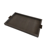 Honeycomb Tray Grey Shagreen Leather