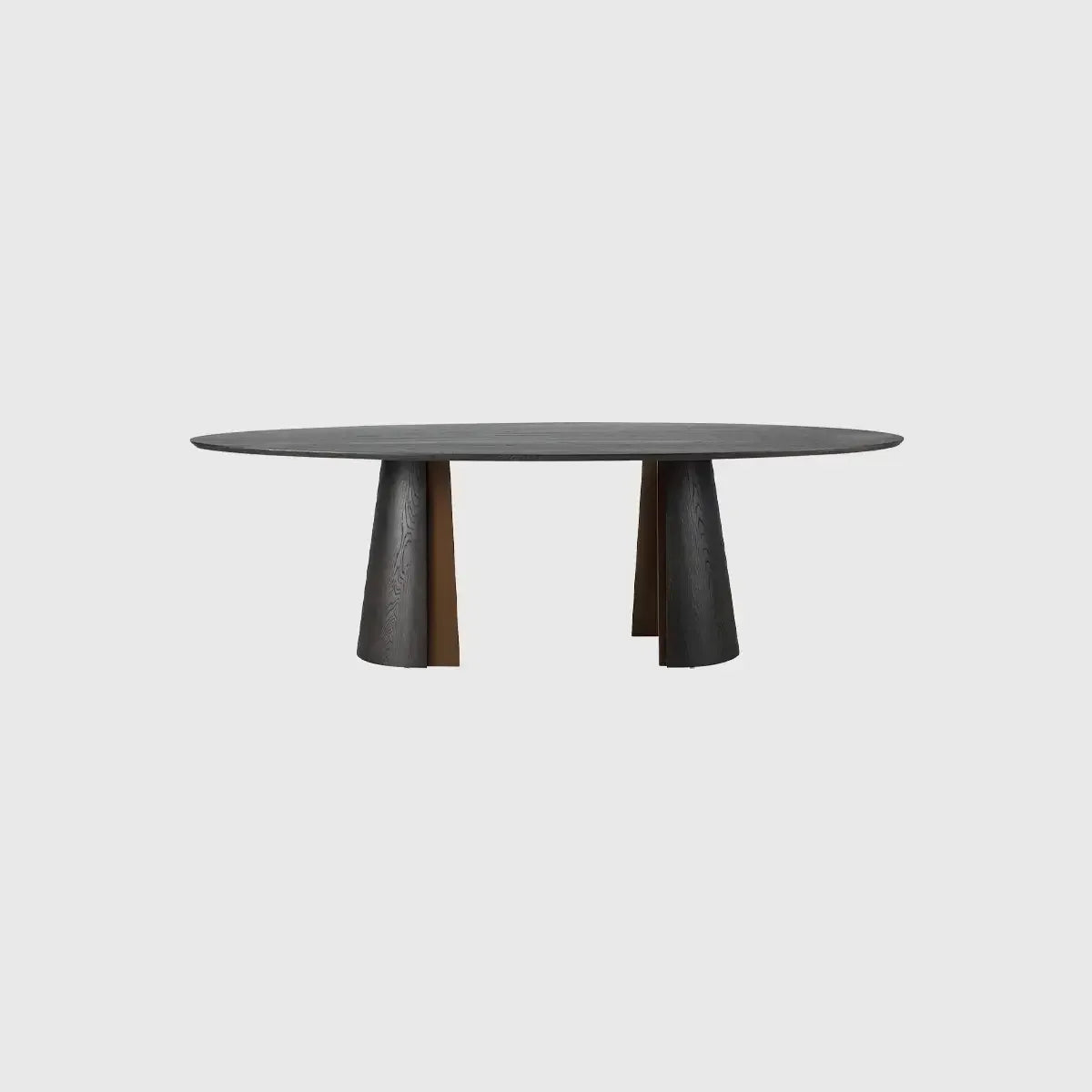 Huggel Oval Dining Table 240cm Chocolate Oak