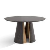 Huggel Round Dining Table Chocolate Oak 135cm