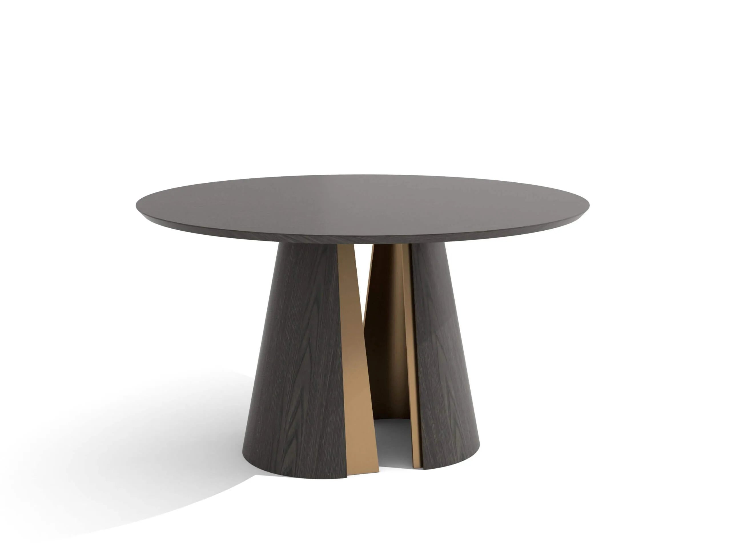 Huggel Round Dining Table Chocolate Oak 135cm