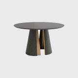 Huggel Round Dining Table Chocolate Oak 135cm