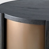 Huggel Round Pedestal Chocolate Oak