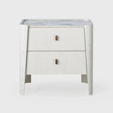 Kelly 2 Drawer Bedside White Ash