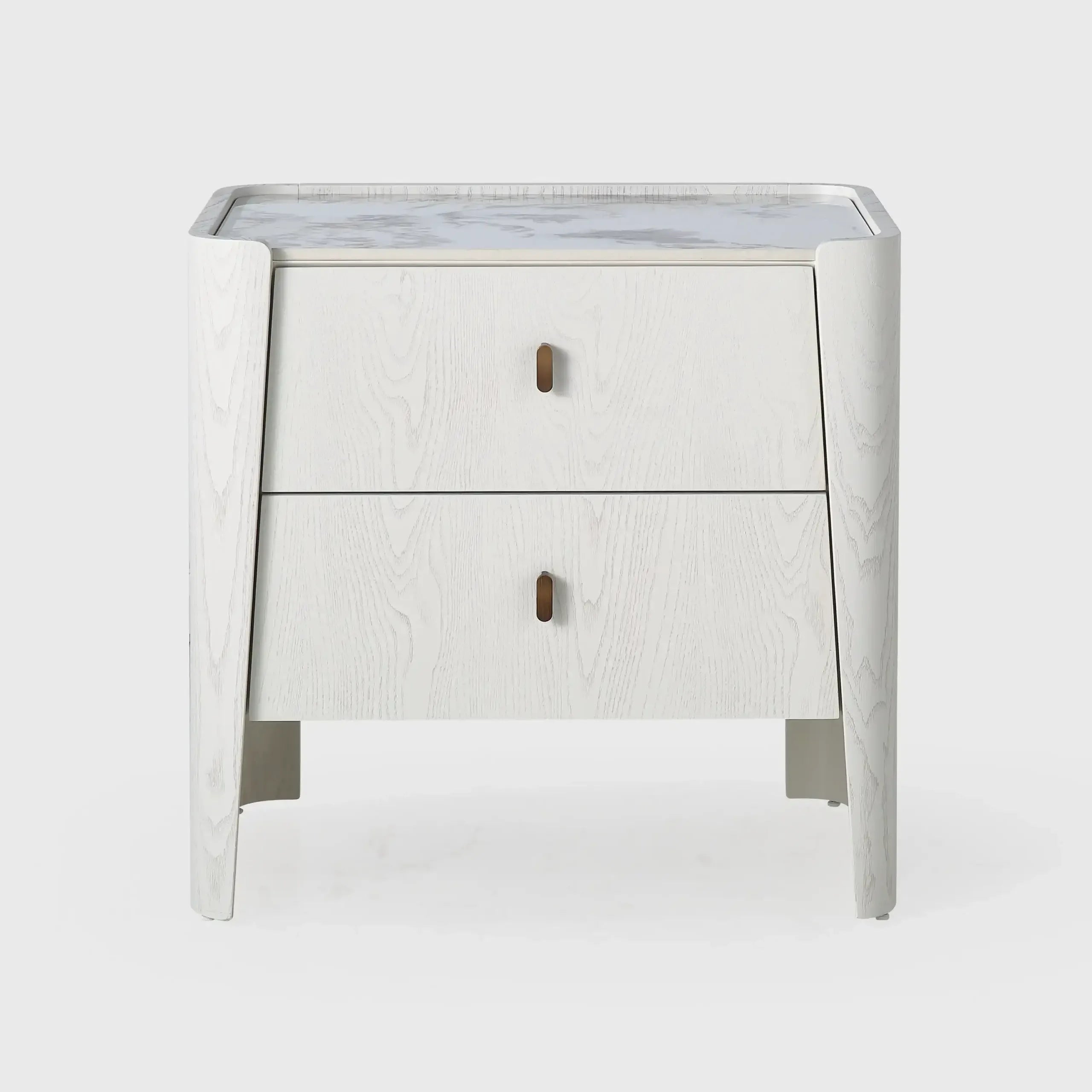 Kelly 2 Drawer Bedside White Ash