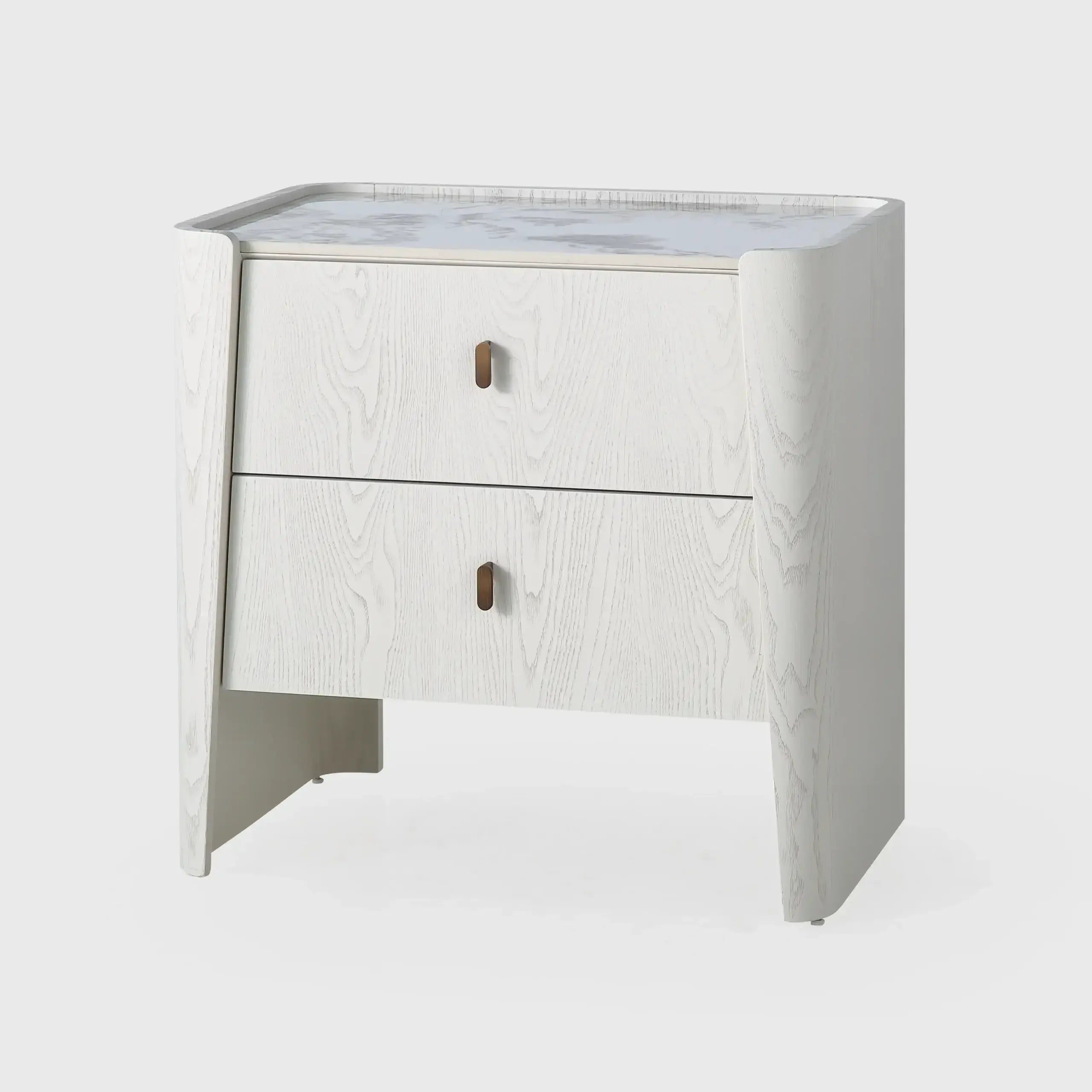 Kelly 2 Drawer Bedside White Ash