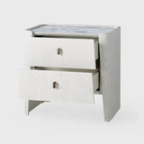 Kelly 2 Drawer Bedside White Ash