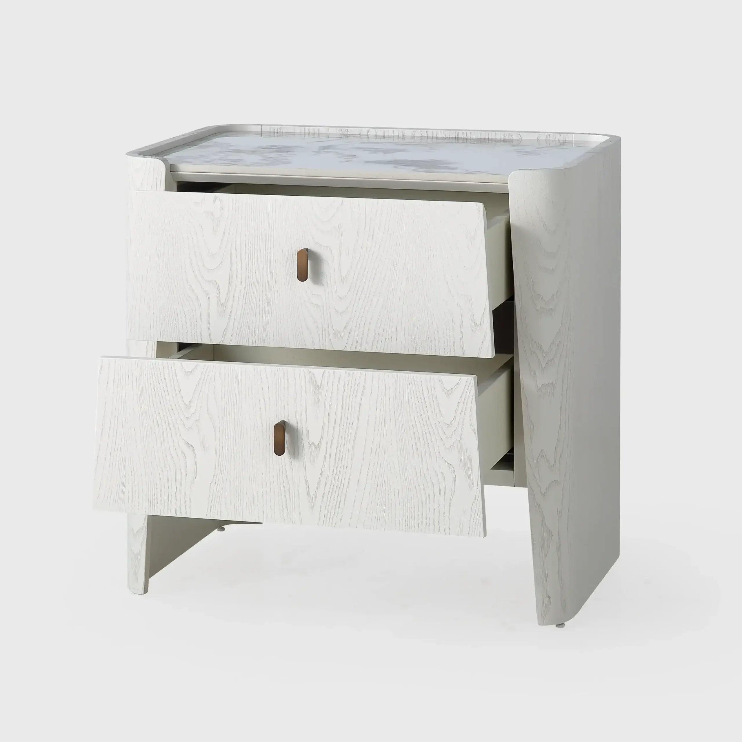 Kelly 2 Drawer Bedside White Ash