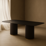 Lantine 280 Dining Table - Black Oak & Brass