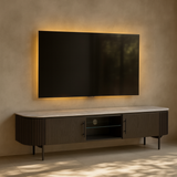 Lantine Marble TV Unit - Black Oak