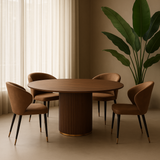 Lantine 150 Dining Table - Walnut & Brass