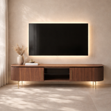 Lantine TV Unit - Walnut & Brass