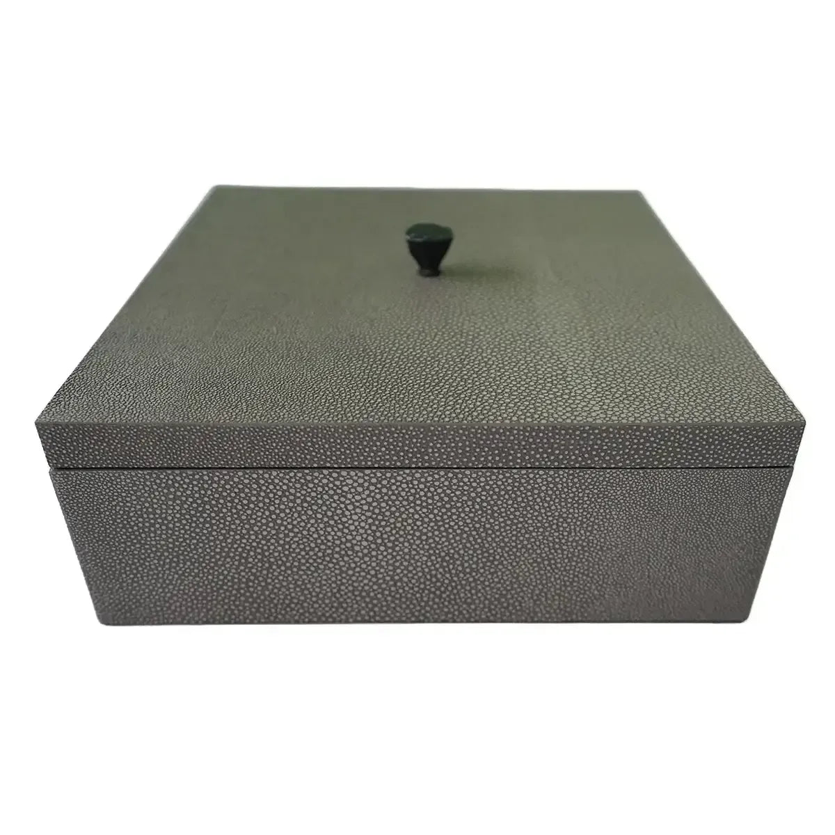 Leather Box Grey Shagreen Leather