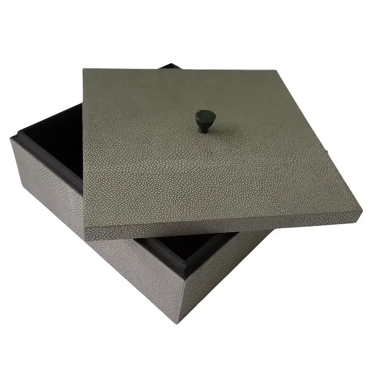Leather Box Grey Shagreen Leather
