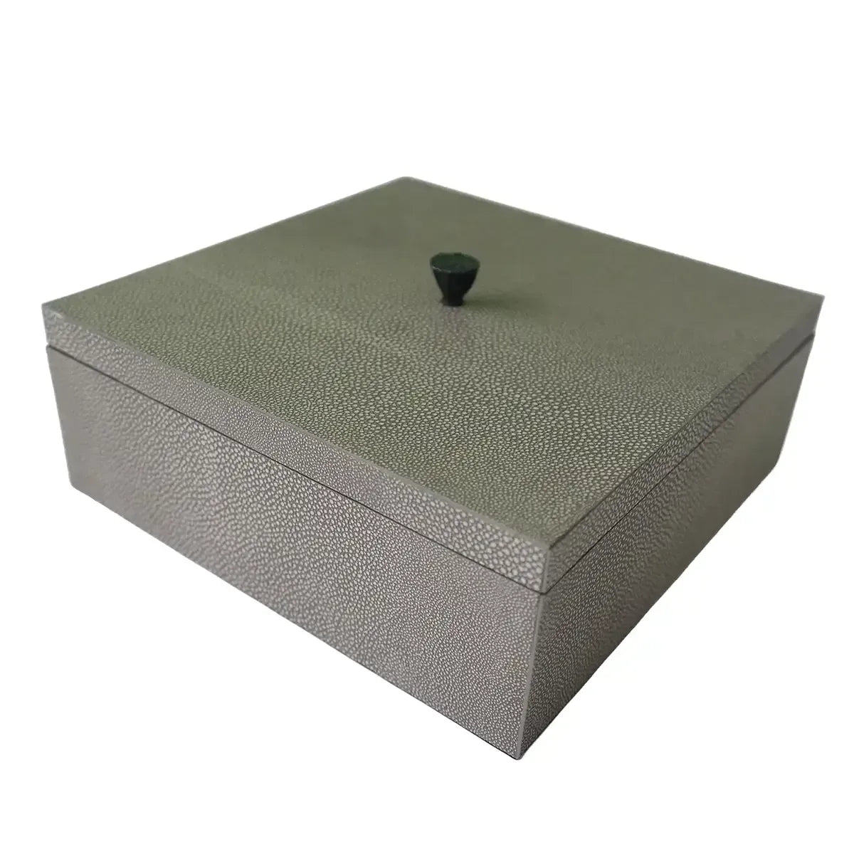 Leather Box Grey Shagreen Leather