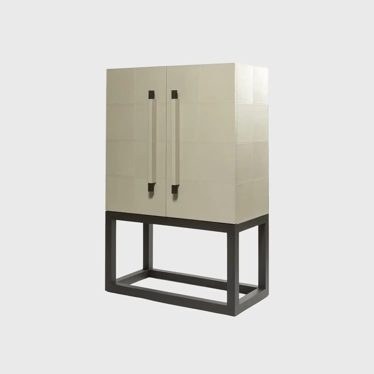 Linea Nera Armoire French Grey Leather