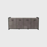 Linea Nera Cabinet Grey Shagreen Leather