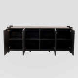 Linea Nera Cabinet Grey Shagreen Leather