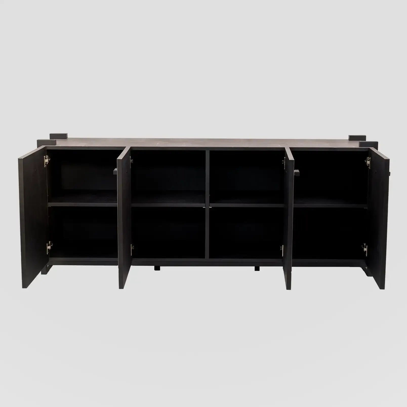 Linea Nera Cabinet Grey Shagreen Leather
