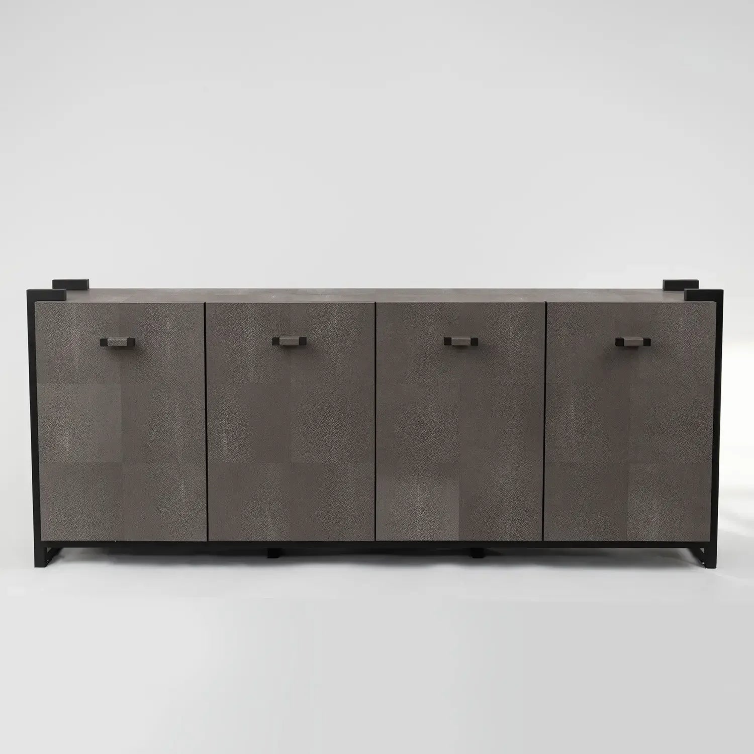 Linea Nera Cabinet Grey Shagreen Leather
