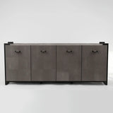 Linea Nera Cabinet Grey Shagreen Leather