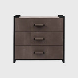 Linea Nera Chest Grey Shagreen Leather