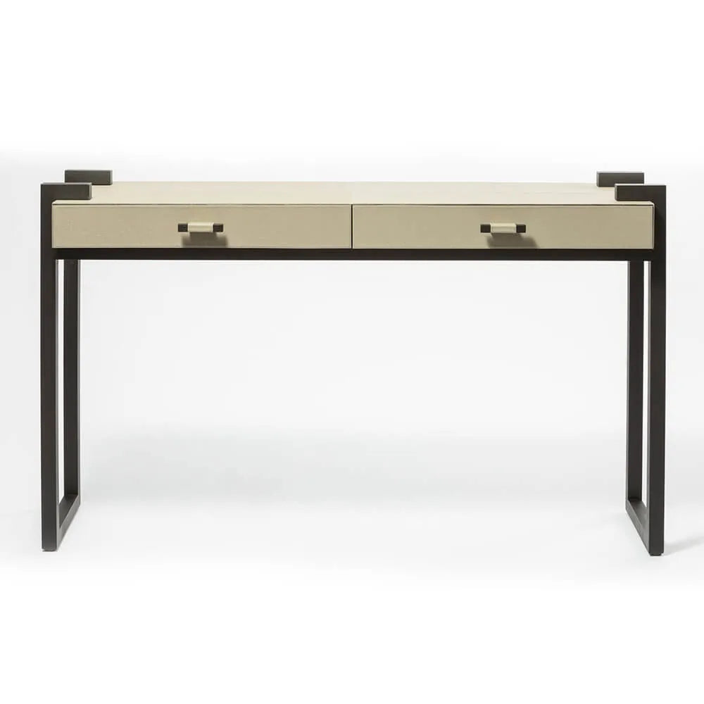 Linea Nera Console French Grey Leather