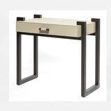 Linea Nera Side Table French Grey Leather
