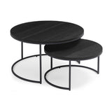 Wheel Coffee Table - Large - Black Oak