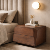 Madon Wide Bedside Table 700mm - Walnut