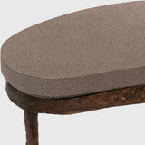 Marais Bronze Tables Grey Shagreen Leather