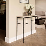 Mineral Console Bronze Nera with Pumice Leather
