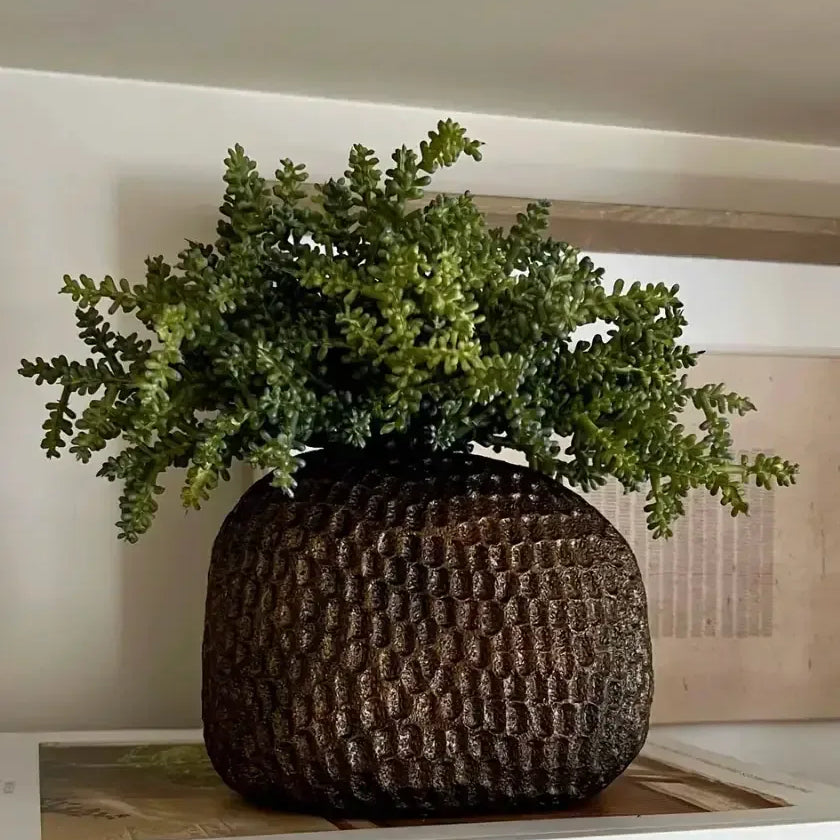 Mini Plant in a Bronze Dimpled Vase