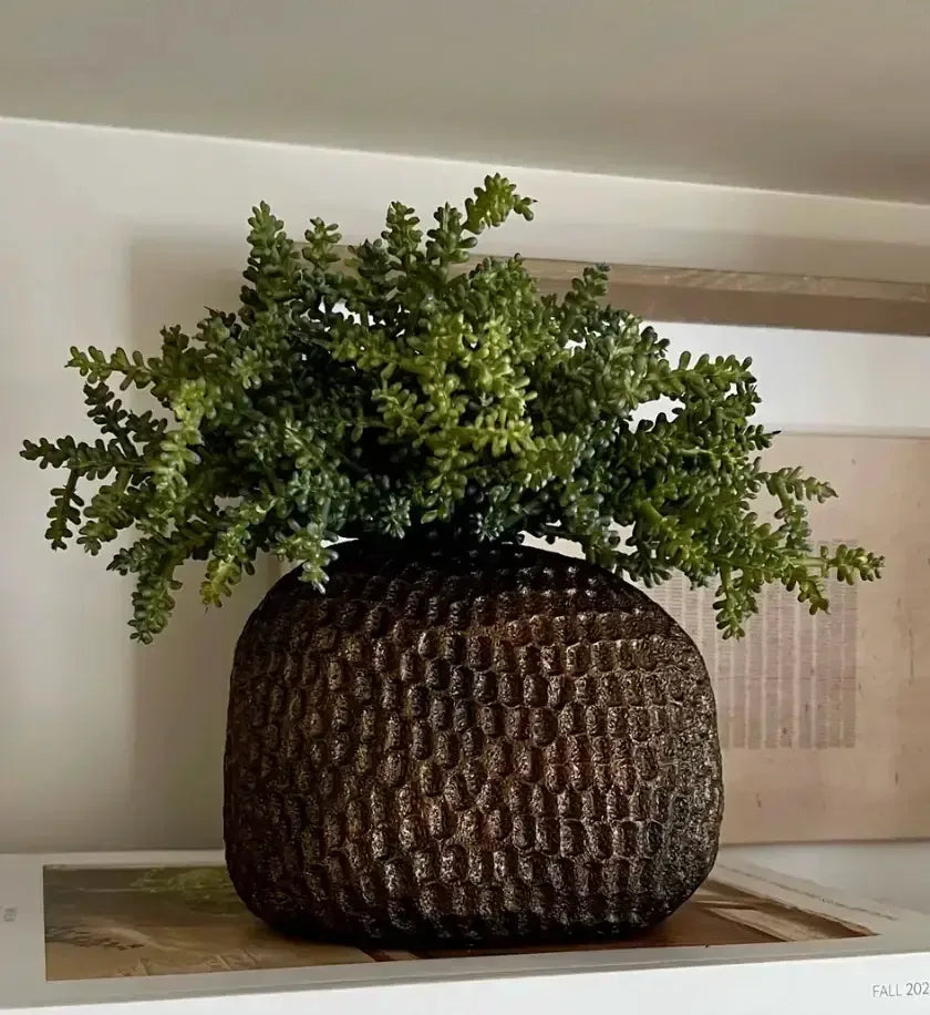 Mini Plant in a Bronze Dimpled Vase