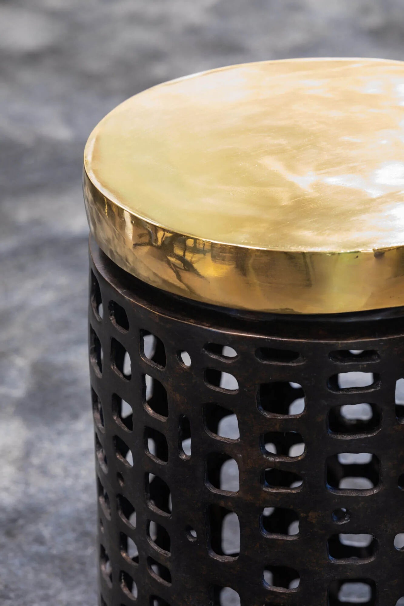 Mosaic Bronze Stool