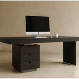 Oston Desk - Smoke Oak - Left Hand Drawers