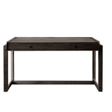 Offset Solid Oak Desk - Black