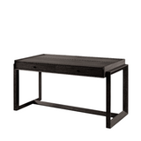 Offset Solid Oak Desk - Black