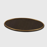 Oval Tray Metal Trim in Faux Shagreen Leather