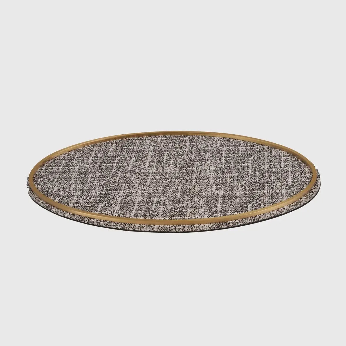 Oval Tray with Metal Trim Pavoni Leather