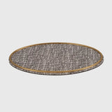 Oval Tray with Metal Trim Pavoni Leather