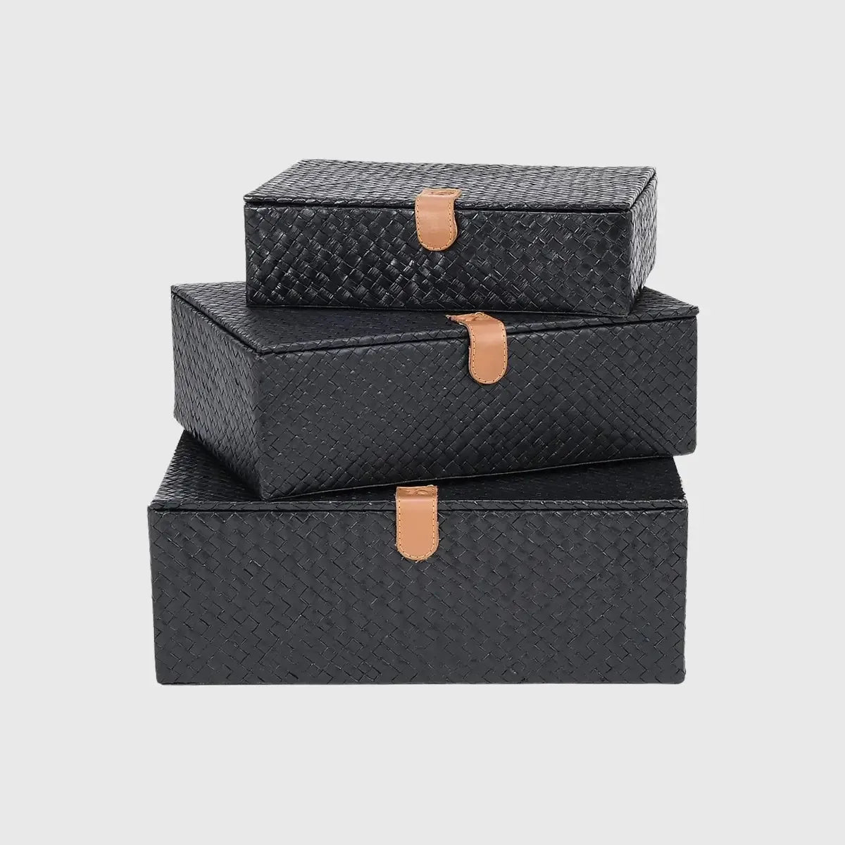 Palm Black Set of 3 Boxes