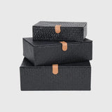 Palm Black Set of 3 Boxes