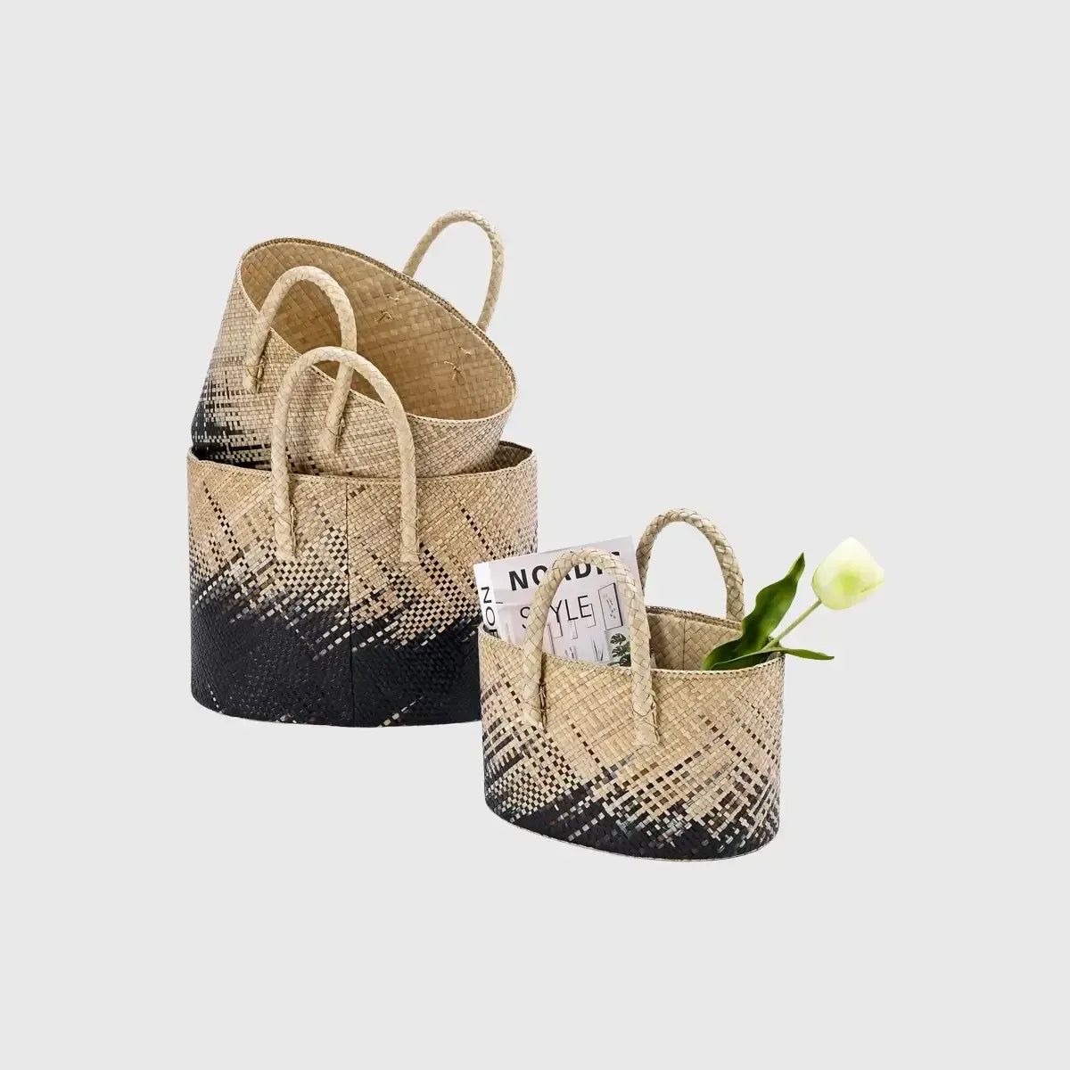 Palm Natural Set of 3 baskets