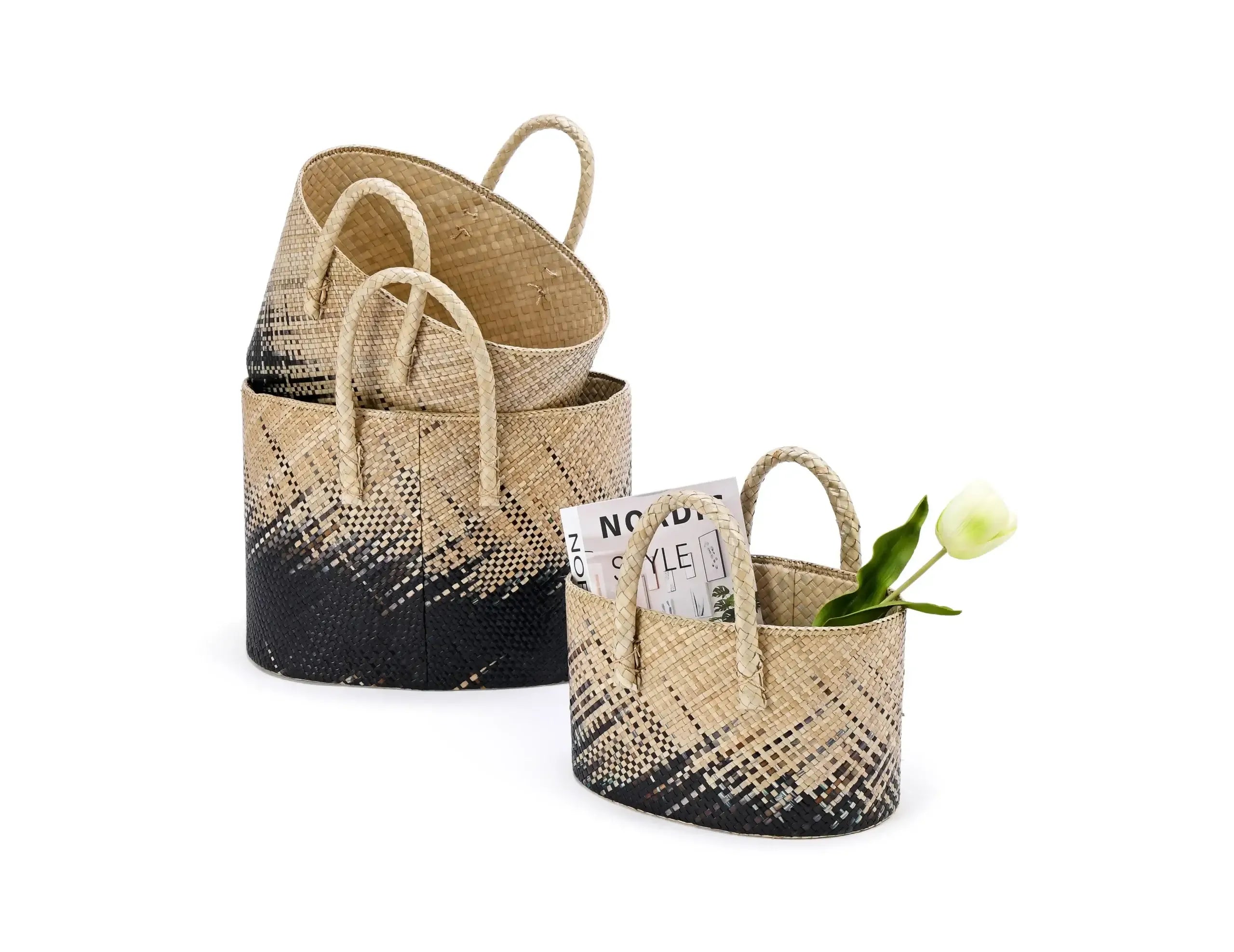 Palm Natural Set of 3 baskets