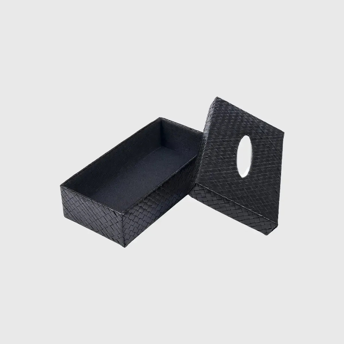 Palm Tissue Box Black