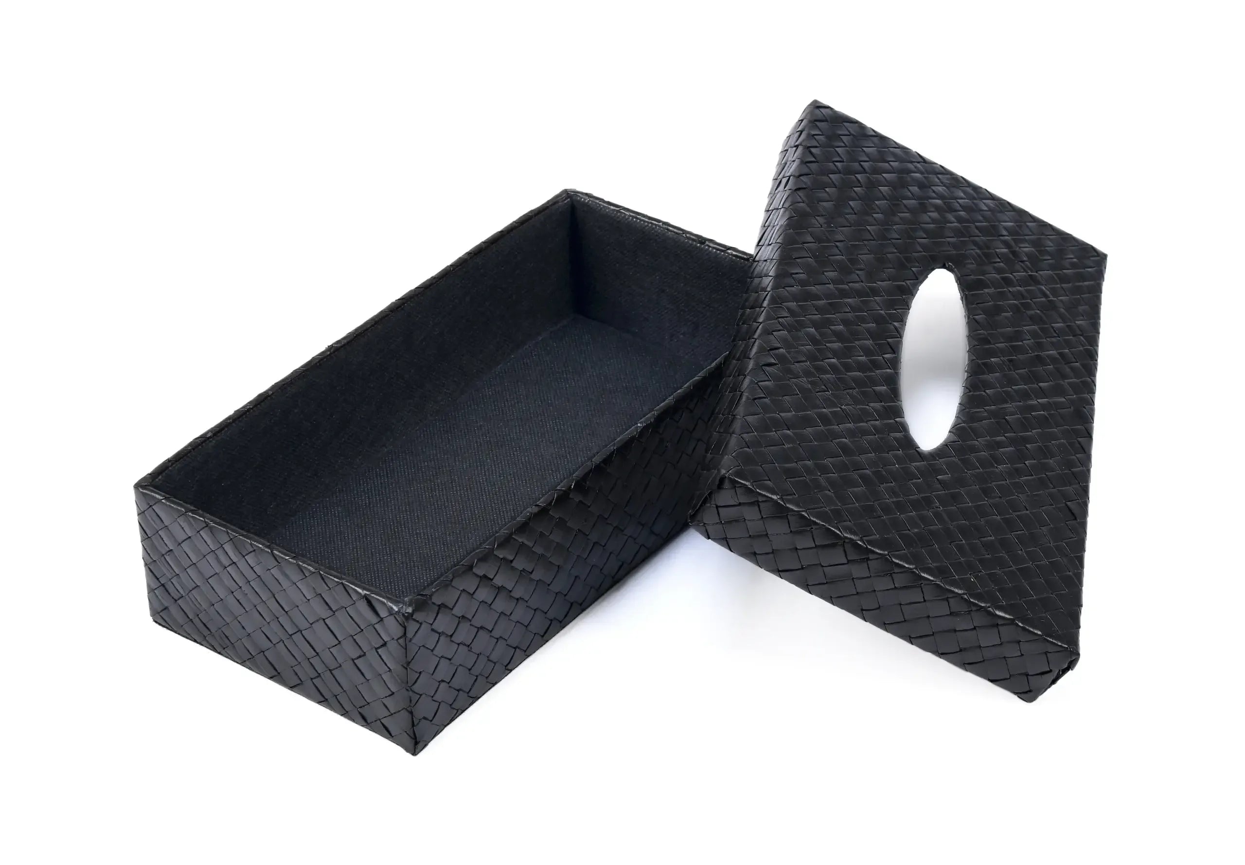 Palm Tissue Box Black