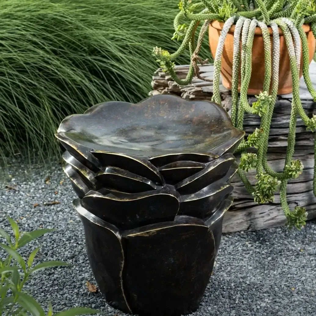 Palm Tree Bronze Side Table